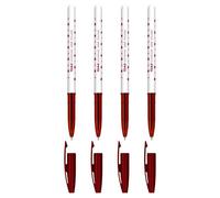 SolaDirect Ballpoint Pens, Smudge Free Ballpoint Pens, Extra Fine Point 0.5 mm, Ideal For School, Office, Everyday Use (Red, 4 Pens)