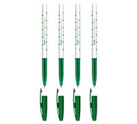 SolaDirect Ballpoint Pens, Smudge Free Ballpoint Pens, Extra Fine Point 0.5 mm, Ideal For School, Office, Everyday Use (Green, 4 Pens)