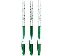 SolaDirect Ballpoint Pens, Smudge Free Ballpoint Pens, Extra Fine Point 0.5 mm, Ideal For School, Office, Everyday Use (Green, 3 Pens)