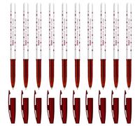 SolaDirect Ballpoint Pens, Smudge Free Ballpoint Pens, Extra Fine Point 0.5 mm, Ideal For School, Office, Everyday Use (Red, 10 Pens)
