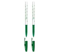 SolaDirect Ballpoint Pens, Smudge Free Ballpoint Pens, Extra Fine Point 0.5 mm, Ideal For School, Office, Everyday Use (Green, 2 Pens)