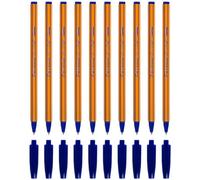 SolaDirect Ballpoint Pens, Smudge Free Ballpoint Pens, Fine Point 0.7 mm, Ideal For School, Office, Everyday Use (Blue, 10 Pens)