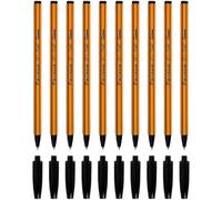 SolaDirect Ballpoint Pens, Smudge Free Ballpoint Pens, Fine Point 0.7 mm, Ideal For School, Office, Everyday Use (Black, 10 Pens)