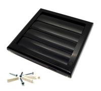 SolaDirect Black Gravity Grille 100 mm / 4" External Ducting Air Vent With Round Spigot And Non-Return Gravity Shutters For Extractor Fans