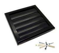 SolaDirect Black Gravity Grille 125 mm / 5" External Ducting Air Vent With Round Spigot And Non-Return Gravity Shutters For Extractor Fans