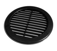 SolaDirect Black Louvred Wall Vent Grille With Flyscreen And Screw Covers, 100 mm / 4 In, Air Ventilation Duct Cover With Flat Back