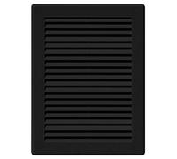 SolaDirect Black Louvred Wall Vent Grille With Flyscreen And Screw Covers, 180 X 250 mm, Air Ventilation Duct Cover With Flat Back