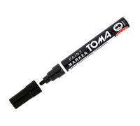 SolaDirect Black Oil-Based Paint Marker Pen Permanent - 2.5mm Round Tip, Fast-Drying Waterproof Ink - Universal For All Surfaces