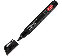 SolaDirect Black Permanent Marker Pen - Waterproof 2.0 mm Fibre Tip - Durable Writing Marker For Cardboard, Plastic, Metal, Glass, Wood