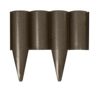 SolaDirect Brown Lawn Edging Border Palisade - 2.5 Metres / 8.2 Ft Long - Garden Fencing With Wood Log Texture And Ground Stakes