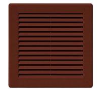 SolaDirect Brown Louvred Wall Vent Grille With Flyscreen And Screw Covers, 100 X 100 mm, Air Ventilation Duct Cover With Flat Back