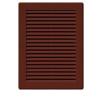 SolaDirect Brown Louvred Wall Vent Grille With Flyscreen And Screw Covers, 150 X 200 mm, Air Ventilation Duct Cover With Flat Back