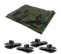 SolaDirect Camo 3 X 3 M Tarpaulin Waterproof Heavy Duty Cover Ground Sheet Camping Multipurpose Furniture Caravan With 4 Tarp Clips