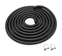 SolaDirect Corrugated Pond Pipe 32mm 1.25" - 2 M Flexible Reinforced Hose & 2 Clips - Uv Resistant Ribbed Pipe For Fish Ponds, Pumps, Filters