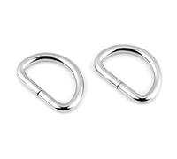 SolaDirect D Rings Buckles for Webbing Strap, Metal, Silver