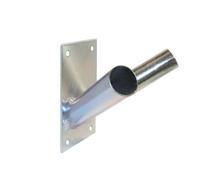 SolaDirect Double Flag Pole Holder - Wall Mounted Flag Pole Bracket, Galvanised (Silver), Rust And Weather Resistant, Heavy Duty