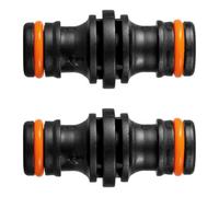SolaDirect Double Male Hose Connector Coupler Extender Joiner - Leak-Proof & Durable - Compatible With Hozelock, Gardena (Black X 2 Pcs)