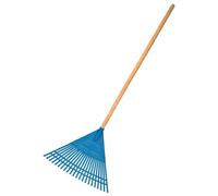 SolaDirect Garden Rake, 20-Tin Durable Plastic Rake For Gardening, 45 Cm / 17.7" Wide, Lightweight With Handle, Ideal Lawn Rake For Gardeners