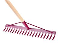 SolaDirect Garden Rake, Steel Hardened Heavy-Duty Rake With Handle For Hay, Leaves, Lawn, Ideal Gardening Tool (22 Tines - 59 Cm / 23 In)