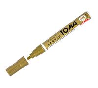 SolaDirect Gold Oil-Based Paint Marker Pen Permanent - 2.5mm Round Tip, Fast-Drying Waterproof Ink - Universal for Metal, Tyres, Plastic, Wood, Glass, Outdoor Marking, Workshop, Art, Crafts, DIY