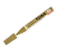 SolaDirect Gold Oil-Based Paint Marker Pen Permanent - 2.5mm Round Tip, Fast-Drying Waterproof Ink - Universal For All Surfaces