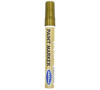 SolaDirect Gold Permanent Marker Pen, Bullet Tip 2.5 mm Point, Oil Based Paint, Multi-Surface, Work on Stone, Leather, Fabric, Plastic, Rubber, Glass, Cardboard
