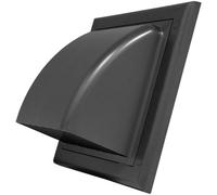 SolaDirect Grey Gravity Flap For 150 mm / 6" Round Wall Outlet - Ventilation Duct Cover With Non-Return Shutters And Rear Spigot