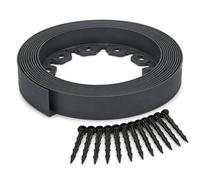 SolaDirect Grey Lawn Edging Border 10M 33Ft X 55mm - Flexible Plastic Garden Edge Strip & 20 Securing Pegs, Easy Cut-To-Shape Landscape Trim