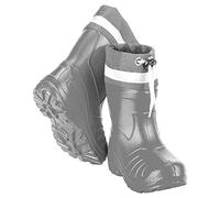 SolaDirect Grey Ultra Light EVA Kids Girls Wellington Boots Rainy Snow Wellies Very Warm Liners with Reflective Strip