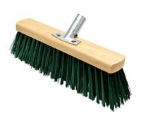 SolaDirect Heavy Duty Garden Broom Head, Outdoor 16" Synthetic Hard Bristle Sweeping Brush For Cleaning Gardens, Yards, Patios (Green)