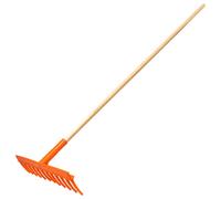 SolaDirect Heavy-Duty Garden Rake - 12 Tines / 50Cm Wide Durable Plastic Head & Handle - Sturdy, Lightweight Tool For Lawn, Hay, Soil, Leaves