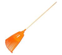 SolaDirect Heavy-Duty Garden Rake - 27 Tines / 57Cm Wide Durable Plastic Head & Handle - Sturdy, Lightweight Tool For Lawn, Hay, Soil, Leaves