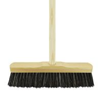 SolaDirect Indoor Broom Soft Bristle Sweeping Brush - Flexible Nylon & Natural Bristles, 120Cm Wooden Handle (35Cm / 14")