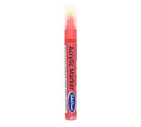 SolaDirect Metallic Neon Red Permanent Marker Pen, Bullet Tip 2.5 mm Point, Acrylic Paint Based, Multi-Surface, Work on Stone, Wood, Leather, Fabric, Plastic, Rubber, Glass, Cardboard