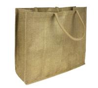 SolaDirect Pack of 1 Jumbo Large Natural Hessian Jute Bag 36 x 42 x 15 cm (Laminated Interior)
