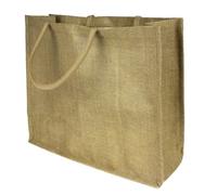 SolaDirect Pack of 1 Jumbo Large Natural Hessian Jute Bag 36 x 42 x 15 cm (Natural Interior)