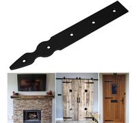 SolaDirect Pack Of 1 X 250 mm Dummy Hinge Head, Vintage False Strap Hinge, Black Steel, Weather Resistant, Rust Proof Powder Coating