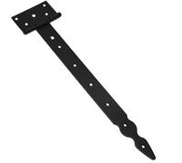 SolaDirect Pack Of 1 X 350 mm T-Hinge Black, Steel Tee Hinges, Weather Resistant, Rust Proof Powder Coating, T Strap Hingess