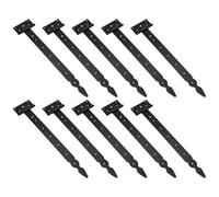 SolaDirect Pack Of 10 X 400 mm T-Hinge Black, Steel Tee Hinges, Weather Resistant, Rust Proof Powder Coating, T Strap Hinges
