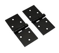 SolaDirect Pack Of 2 X 100 Backflap Hinge Black, Steel Back Flap Hinges, Weather Resistant, Rust Proof Powder Coating, Strap Hinges