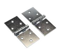 SolaDirect Pack Of 2 X 100 mm Backflap Hinge Galvanised, Silver Steel Back Flap Hinges, Weather Resistant, Rust Corrosion Proof, Strap Hinges