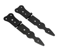 SolaDirect Pack Of 2 X 150 mm Narrow T-Hinge Black, Retro Steel Tee Hinges, Weather Resistant, Rust Proof Powder Coating, T Strap Hinges
