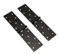 SolaDirect Pack Of 2 X 200 Backflap Hinge Black, Steel Back Flap Hinges, Weather Resistant, Rust Proof Powder Coating, Strap Hinges