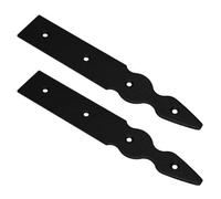 SolaDirect Pack Of 2 X 200 mm Dummy Hinge Heads, Vintage False Strap Hinge, Black Steel, Weather Resistant, Rust Proof Powder Coating