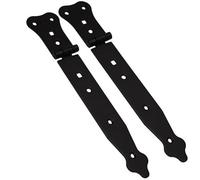 SolaDirect Pack Of 2 X 200 mm Narrow T-Hinge Black, Vintage Steel Tee Hinges, Weather Resistant, Rust Proof Powder Coating, T Strap Hinges