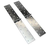SolaDirect Pack Of 2 X 300 mm Backflap Hinge Galvanised, Silver Steel Back Flap Hinges, Weather Resistant, Rust Corrosion Proof, Strap Hinges