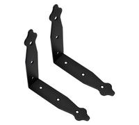 SolaDirect Pack Of 2 X Black Corner Brackets - 150 X 150 mm Steel Right Angle Braces L Shaped Retro Decorative Metal Bracket 90 Degree Corner