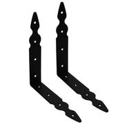 SolaDirect Pack Of 2 X Black Corner Brackets - 200 X 200 mm Steel Right Angle Braces L Shaped Metal Bracket 90 Degree Corner Braces