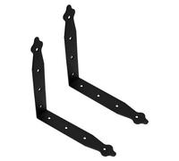 SolaDirect Pack Of 2 X Black Corner Brackets - 200 X 200 mm Steel Right Angle Braces L Shaped Retro Decorative Metal Bracket 90 Degree Corner