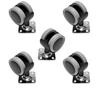 SolaDirect Pack Of 5 X Rubber Swivel Furniture Castors Wheels - 40 mm Universal Casters Wheels - Non-Marking, Silent